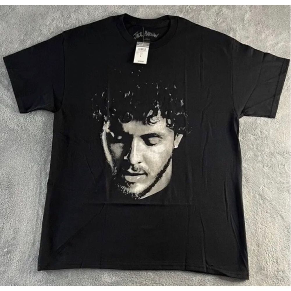 Jack Harlow Portrait Graphic T-shirt Brand New‎ Black- Size-Large